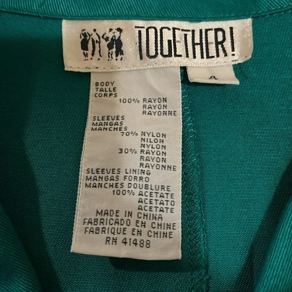 Vintage Together turquoise two-piece pantsuit size 4 - Picture 8 of 16